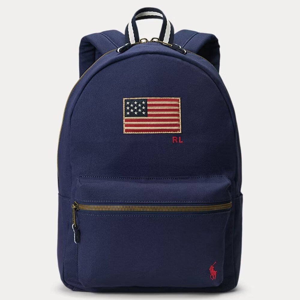 Polo Ralph Lauren Americana Flag Canvas Backpack & Waist Belt Bag - Picture 2 of 6